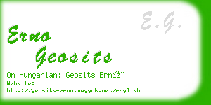 erno geosits business card